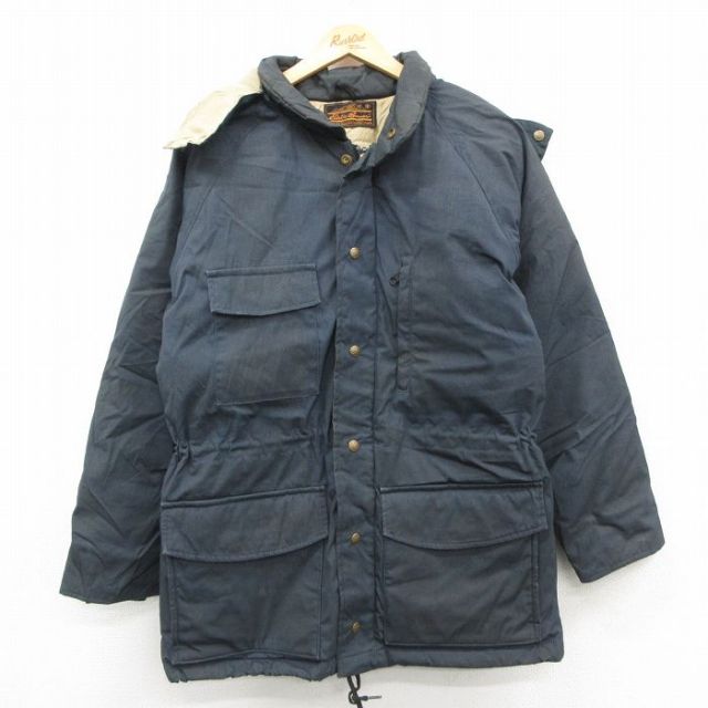 【20%OFF】エディーバウアー 80s ラグランダウンジャケット ネイビー M | 古着