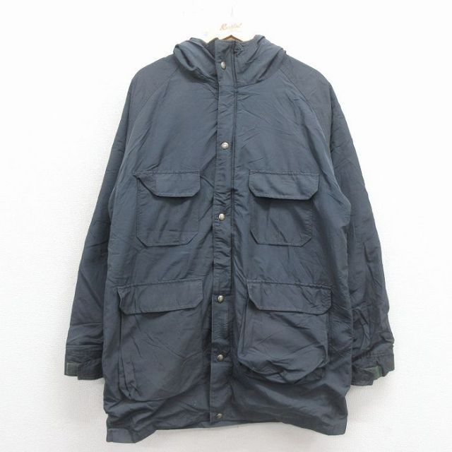L★古着 ウールリッチ 長袖 マウンテン ジャケット パーカー メンズ 90年代 90s ロクヨンクロス ロング丈 ラグラン USA製 グレー 26feb16