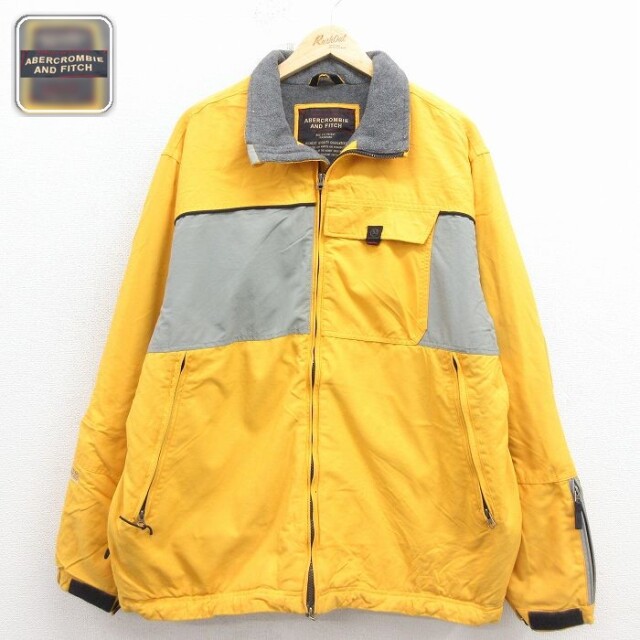 【50%OFF】アバクロンビー 長袖ナイロンジャケット 内側フリース イエロー XL | 古着
