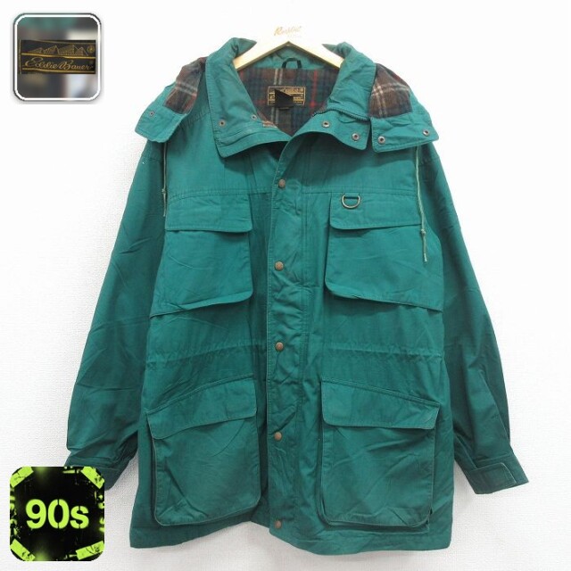 【50%OFF】エディーバウアー 90s マウンテンジャケット 内側ウール グリーン L | 古着