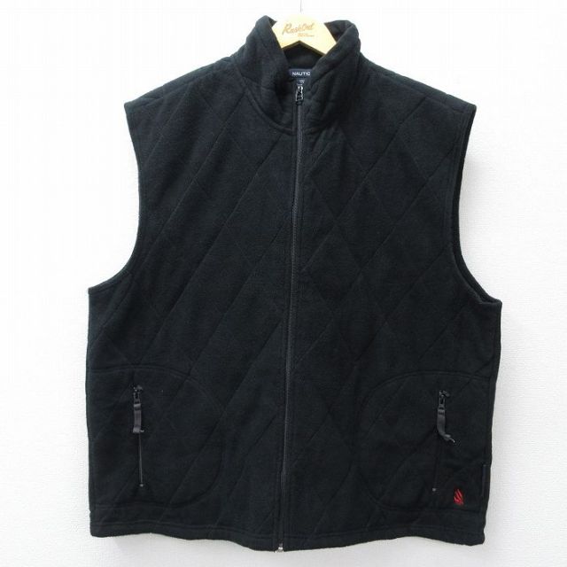 【20%OFF】ノーティカ 00s キルティングベスト ワンポイントロゴ ブラック XL | 古着