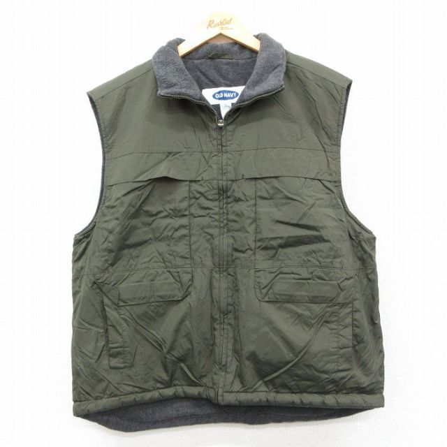 【20%OFF】オールドネイビー 00s ナイロンベスト 濃緑 L | 古着