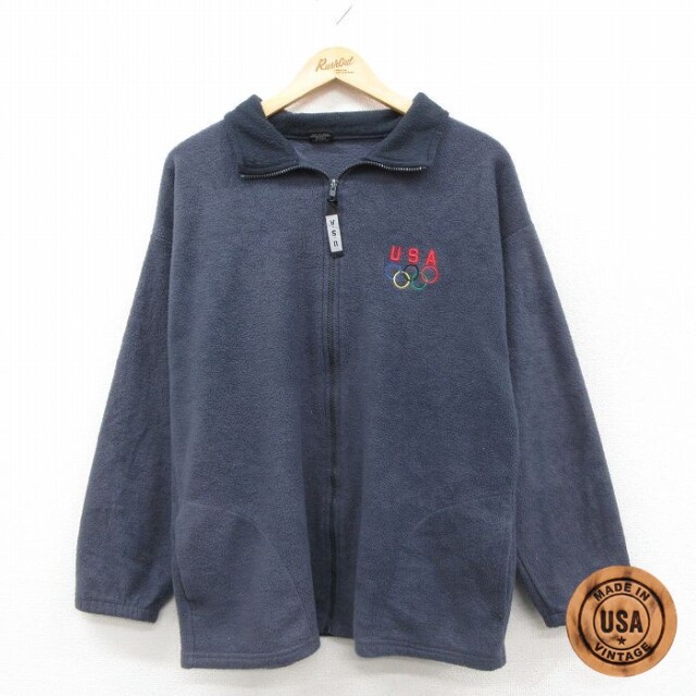 【50%OFF】オリンピック 長袖フリースジャケット グレー M | 古着