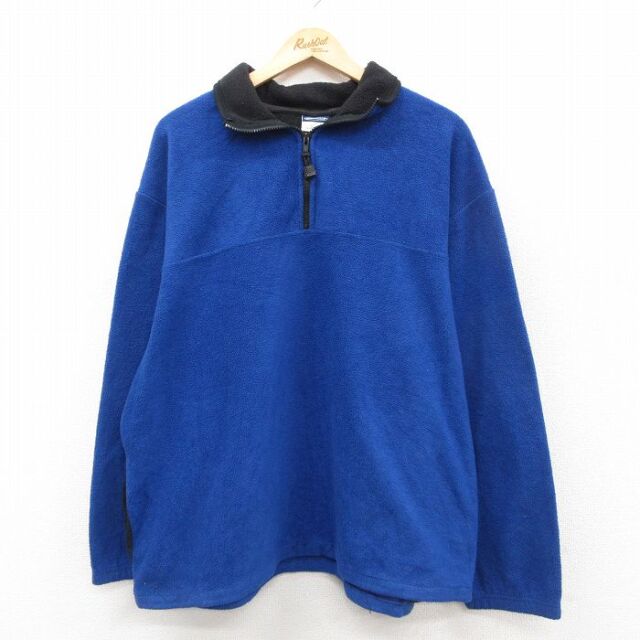 【20%OFF】90s ハーフジップフリースジャケット ブルー XL | 古着
