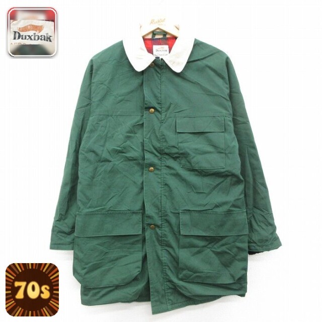 【50%OFF】ダックスバック 70s ジャケット 襟コーデュロイ グリーン M | 古着
