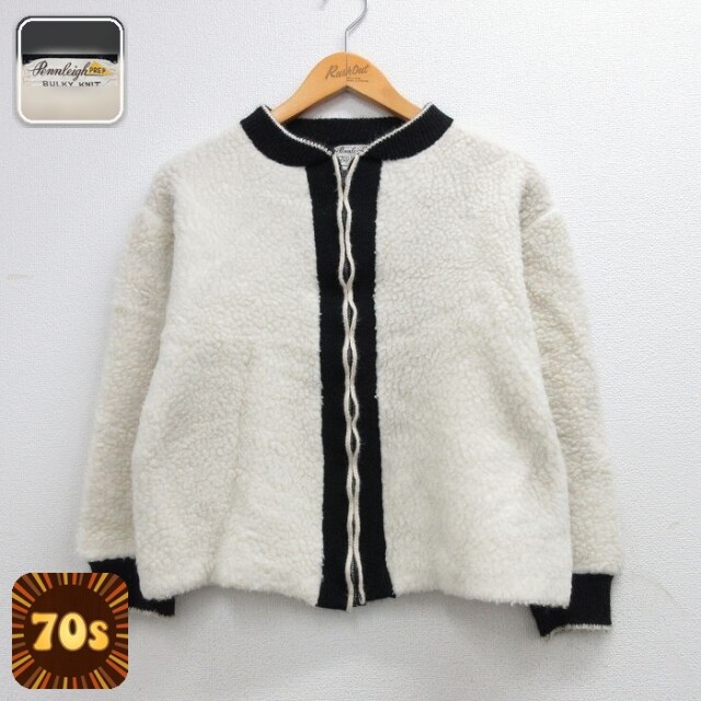 【50%OFF】70s ボアジャケット タロン ホワイト S | 古着