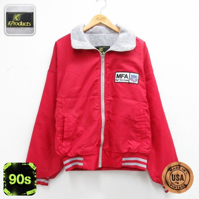 【50%OFF】MFA 90s ナイロンジャケット 内側フリース レッド XL | 古着