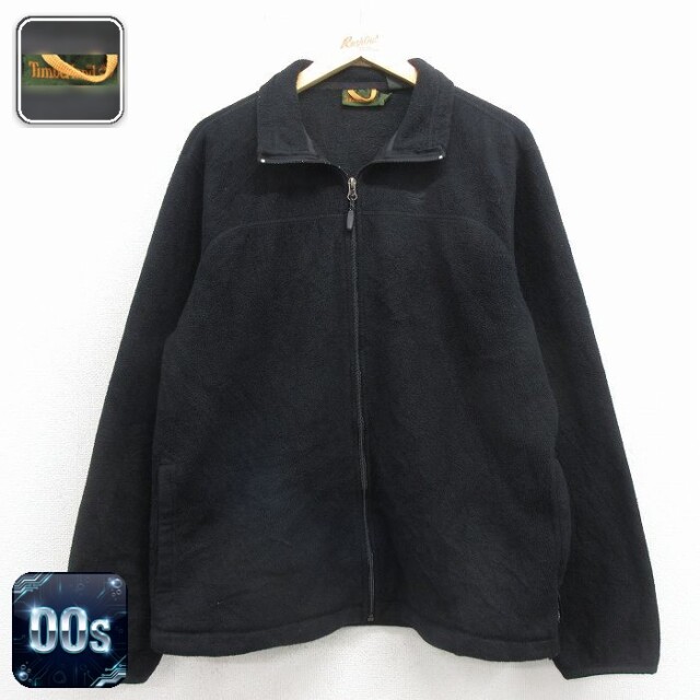 【50%OFF】ティンバーランド 00s 長袖フリースジャケット ワンポイントロゴ ブラック M | 古着