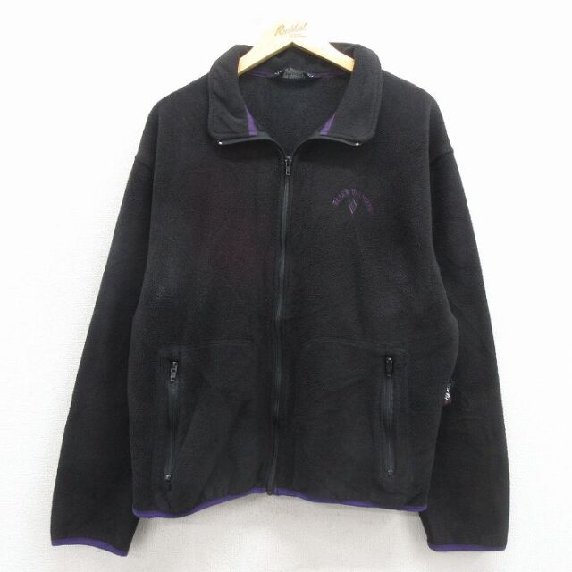 L★古着 長袖 フリース ジャケット メンズ 90年代 90s ブラックダイヤモンド ポーラテック USA製 黒 26mar17