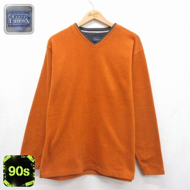 ベーシックエディションズ 90s フリースジャケット オレンジ メンズM相当 | 古着