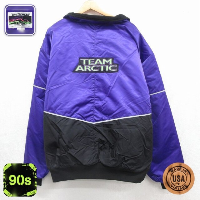 長袖 ジャケット 90s TEAM ARCTIC 刺繍 USA製 パープル メンズXL相当 | 古着