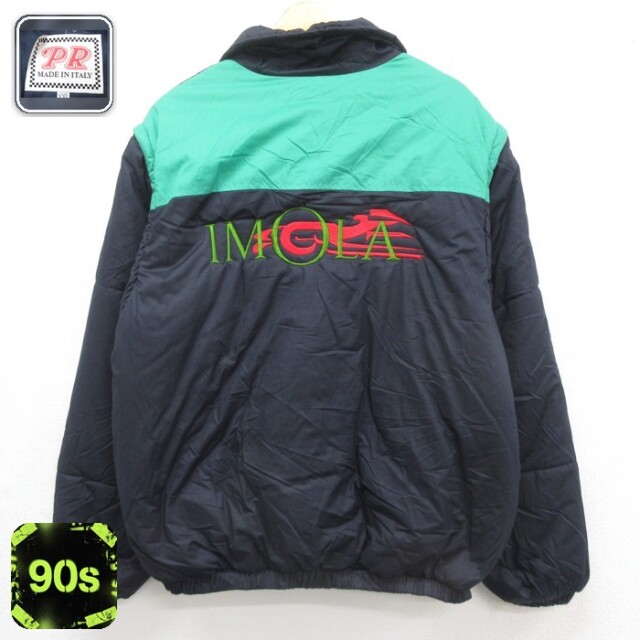 長袖 ジャケット 90s IMOLA 刺繍ロゴ イタリア製 ネイビー メンズXL相当 | 古着