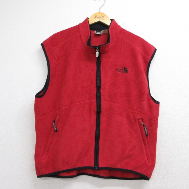 ノースフェイス 90s ノースリーブジャケット フリース レッド メンズL相当 | 古着