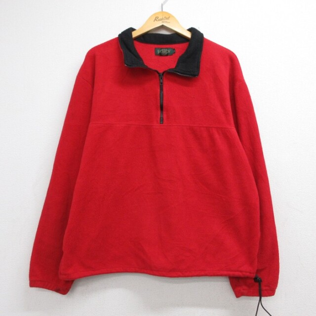 ジェイクルー 90s ハーフジップフリースジャケット レッド メンズXL相当 | 古着