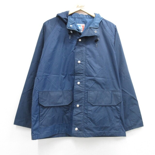 M★古着 Outdoor Products 長袖 ジャケット ナイロン メンズ 80年代 80s GORE-TEX フラップポケット USA製 ネイビー【spe】 26aug24