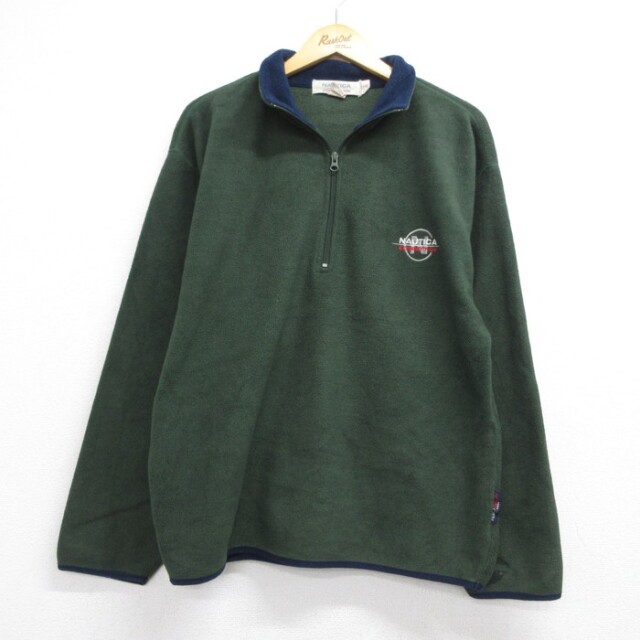 ノーティカ 90s ハーフジップジャケット フリース カーキ メンズM相当 | 古着