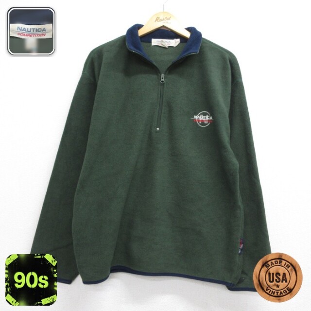 ノーティカ 90s ハーフジップジャケット フリース カーキ メンズM相当 | 古着