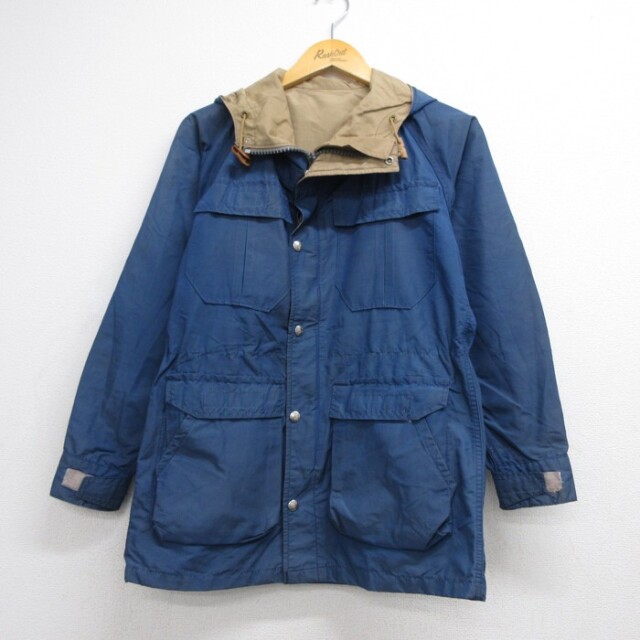 S★古着 シエラデザインズ Sierra Designs 長袖 ジャケット ナイロン フラップポケット 80年代 80s マウンテンパーカー メンズ ロゴワッペン ブルー【spe】 26aug24