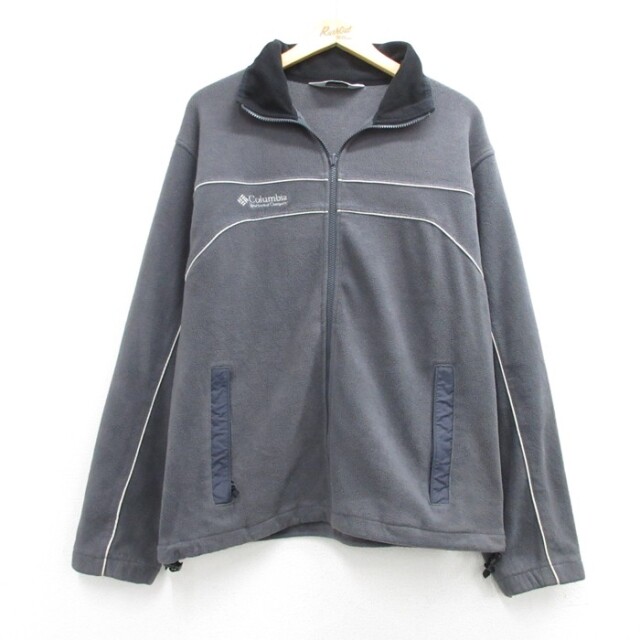 コロンビア 00s フルジップジャケット ワンポイントロゴ グレー メンズL相当 | 古着