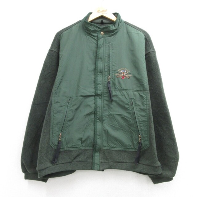L★古着 ウールリッチ Woolrich 長袖 ジャケット メンズ 90年代 90s 刺繍ロゴ ポリエステル USA製 カーキ【spe】 26aug24