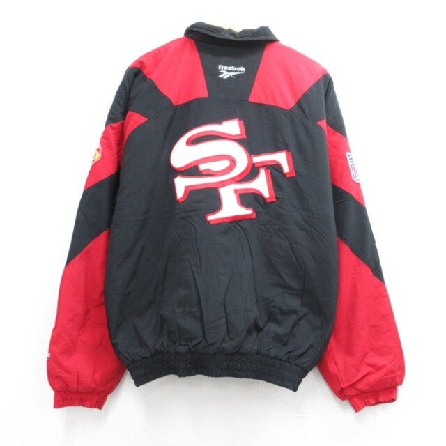 リーボック 90s ナイロンジャケット 49ers ブラック XL | 古着 26aug26
