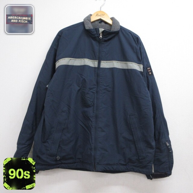 アバクロンビー&フィッチ 90s 長袖ジャケット リフレクター ネイビー XL | 古着 26aug26