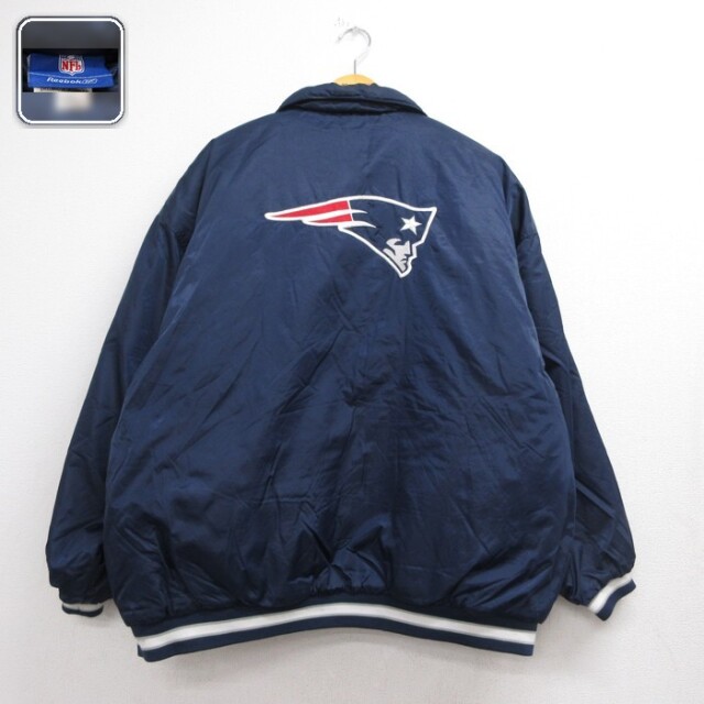 リーボック 長袖ジャケット NFL ニューイングランドペイトリオッツ ネイビー XL | 古着 26aug26