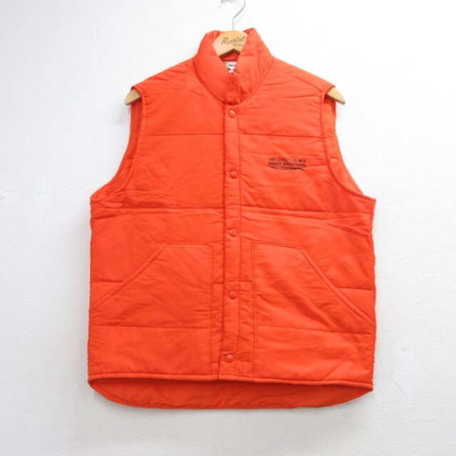DNAS ナイロン 80s ベスト USA製 オレンジ メンズM相当 | 古着