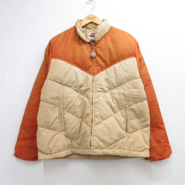 miller 80s 長袖ジャケット ダックダウン オレンジ メンズL相当 | 古着
