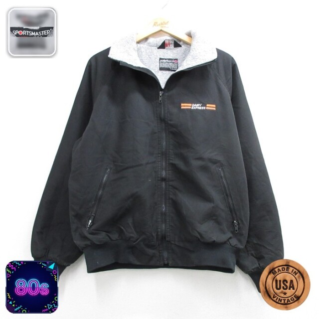 Polarfleece 80s フルジップジャケット ブラック メンズL相当 | 古着
