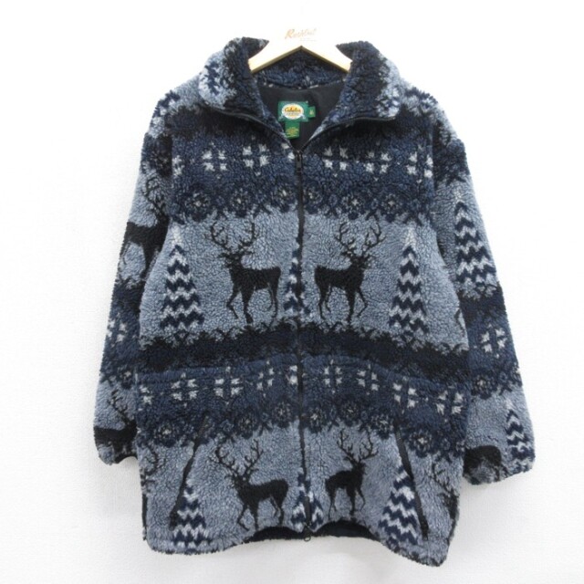 カベラス 00s 長袖ジャケット シカ総柄 ネイビー メンズM相当 | 古着
