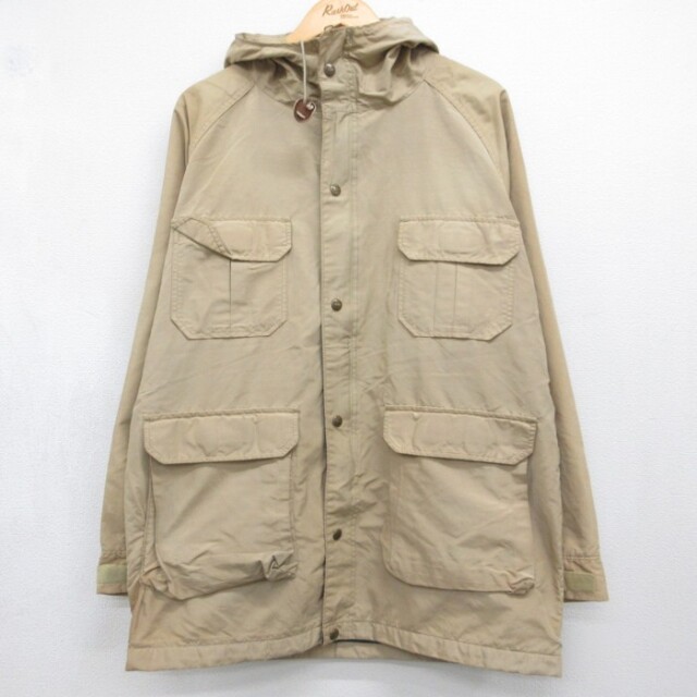 L★古着 ウールリッチ 長袖 ジャケット メンズ 80年代 80s マウンテンパーカー ラグラン フラップポケット ベージュ 26sep02