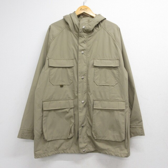 XL★古着 ウールリッチ Woolrich 長袖 ジャケット メンズ 80年代 80s マウンテンパーカー フラップポケット ベージュ【spe】 26sep02