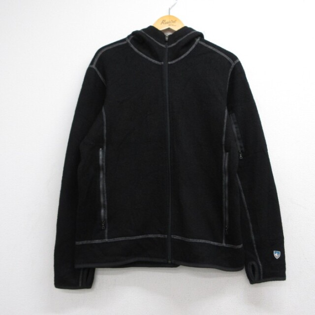 KUHL 長袖フリースジャケット フルジップパーカー ブラック メンズM相当 | 古着