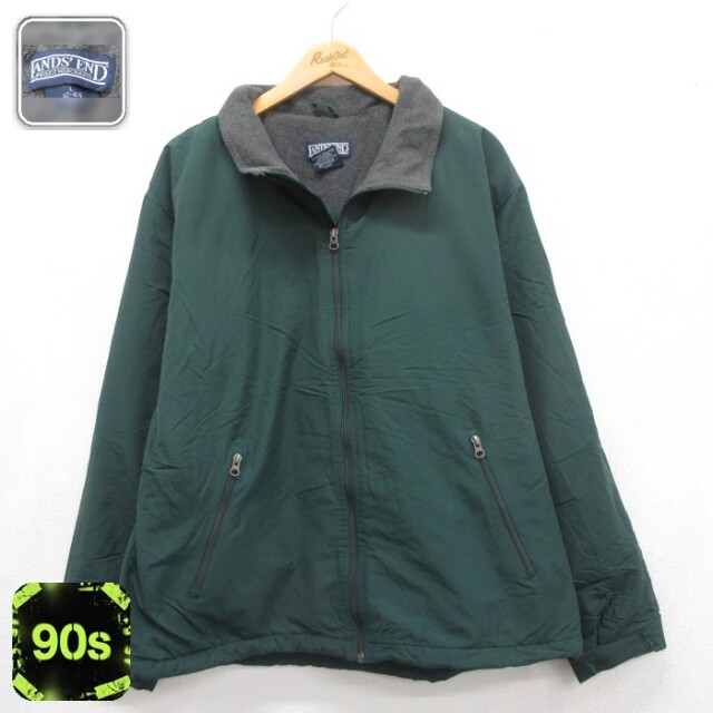 ランズエンド 90s ジャケット YKKジップ グリーン メンズL相当 | 古着