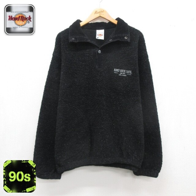ハードロックカフェ 90s ジャケット ボアフリース ブラック メンズXL相当 | 古着