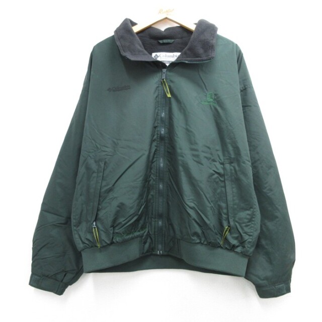 XL★古着 Columbia コロンビア 長袖 ジャケット ナイロン メンズ 00年代 00s リバーシブル グリーン【spe】 26sep08
