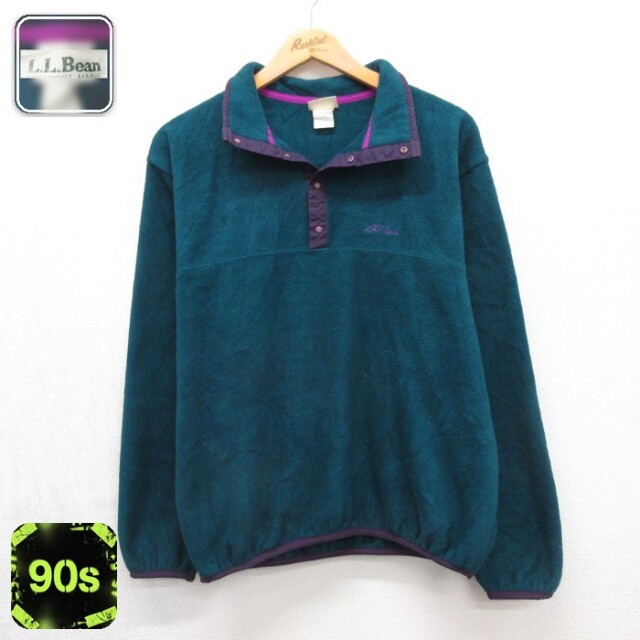 L.L.Bean 90s 長袖ジャケット スナップTフリース グリーン メンズM相当 | 古着
