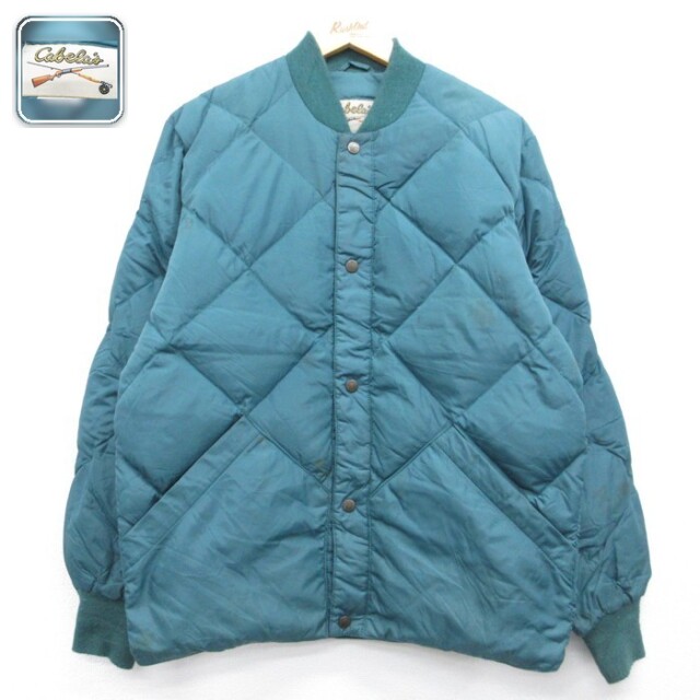 Cabelas 長袖ジャケット ダウンキルティング グリーン メンズM相当 | 古着
