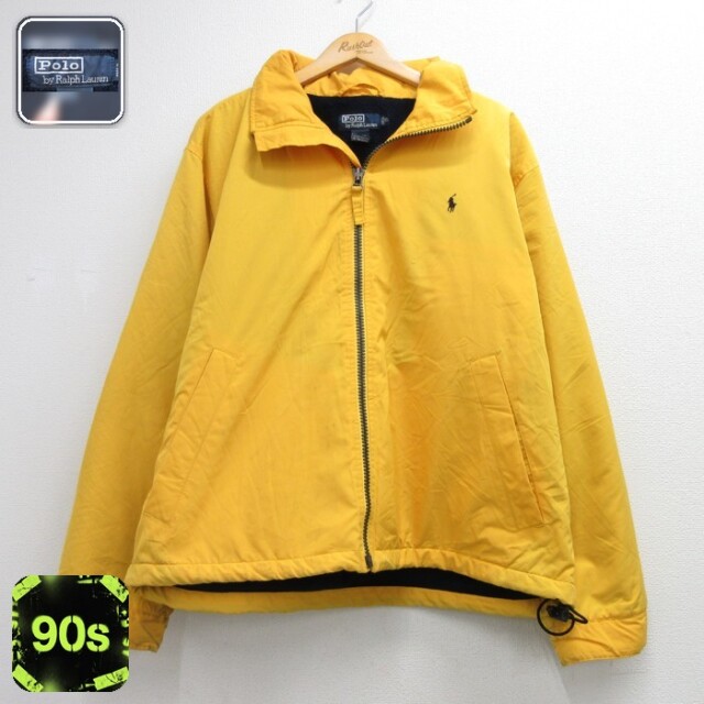 ラルフローレン 90s フルジップポロジャケット ポニー イエロー メンズXL相当 | 古着