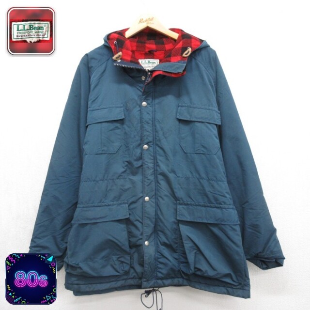 L.L.Bean 80s マウンテンパーカー バッファローチェック ネイビー メンズXL相当 | 古着