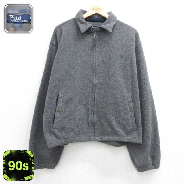 ラルフローレン 90s フリースジャケット ポニー グレー メンズXL相当 | 古着