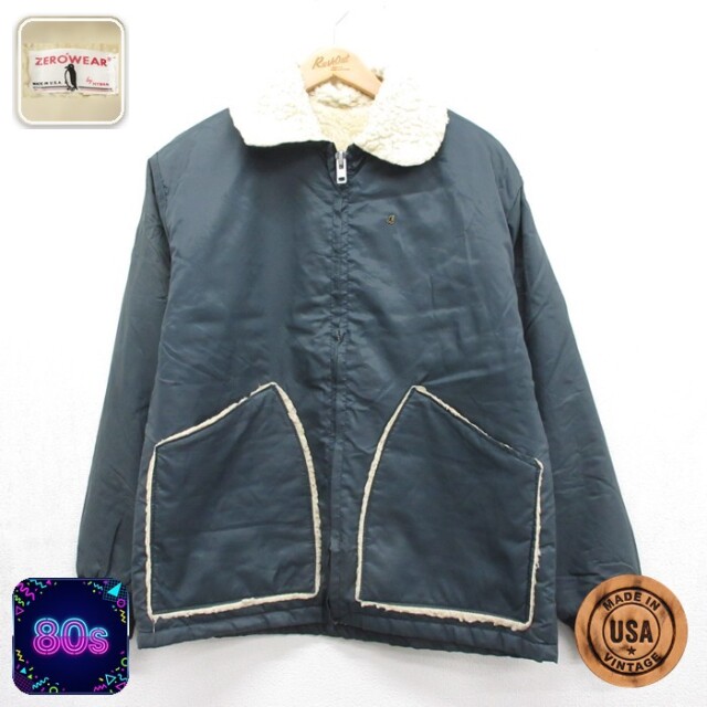 ZEROWEAR 長袖 ジャケット ナイロン 80s USA製 ネイビー メンズM相当 | 古着