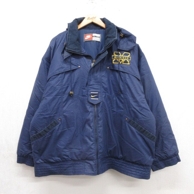 古着通販 XL☆古着 ナイキ NIKE 長袖 ジャケット ナイロン メンズ 90