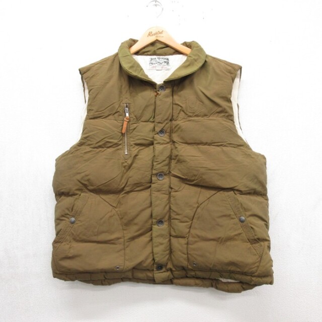 True religion ダウンベスト 古着通販 XL☆古着 TRUE RELIGION メンズ ダウン ベスト カーキ