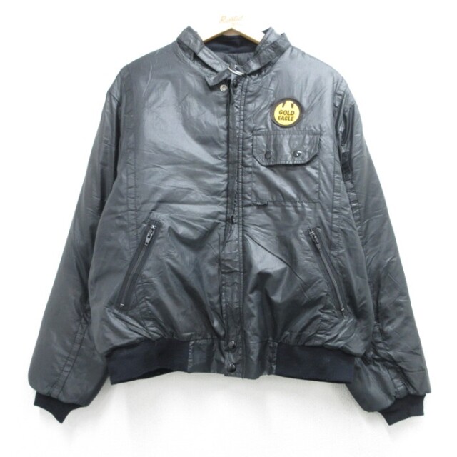 L★古着 GOLD EAGLE 長袖 ジャケット ナイロン メンズ 80年代 80s キルティング USA製 ブラック 26oct06