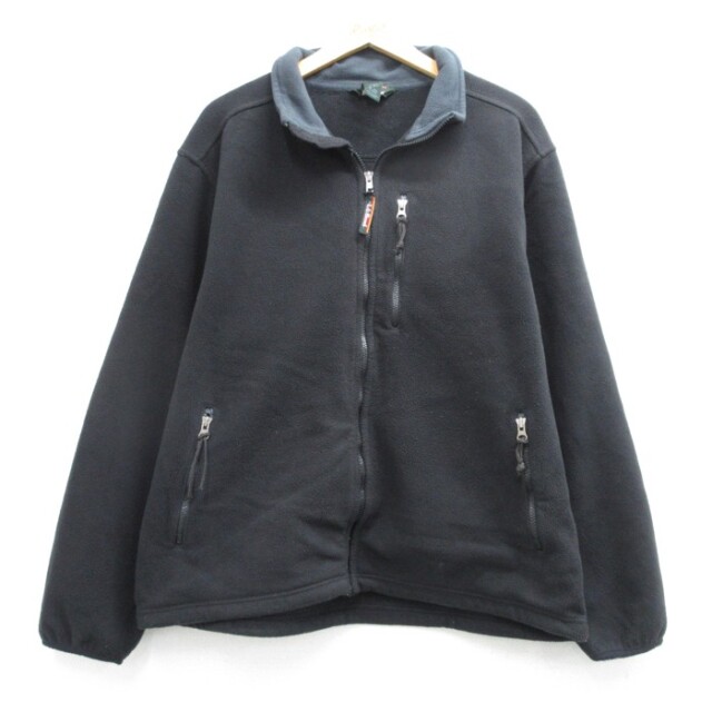 L★古着 L.L.Bean エルエルビーン 長袖 ジャケット フルジップ メンズ フリース ポリエステル ブラック 26oct06