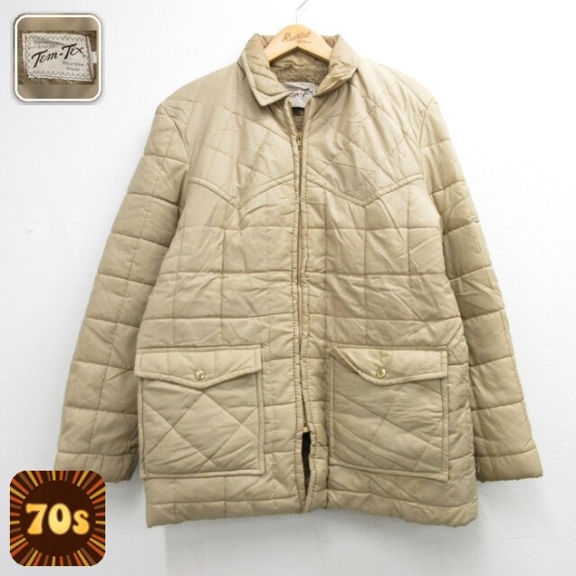 Tem-Tex 70s ジャケット タロン フェイクファー ベージュ メンズL相当 | 古着
