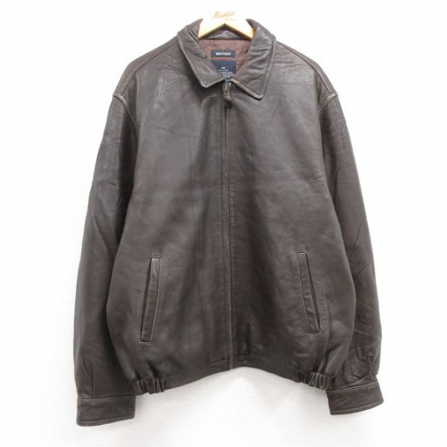 Nautica 名作 レザージャケット 90s　46　大きいサイズ　ノーティカ 90s “nautica” leather jacket | sui & shara