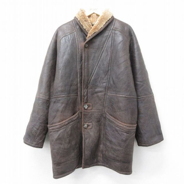 80s ヴィンテージ フランス製 メンズ ムートンジャケット コート